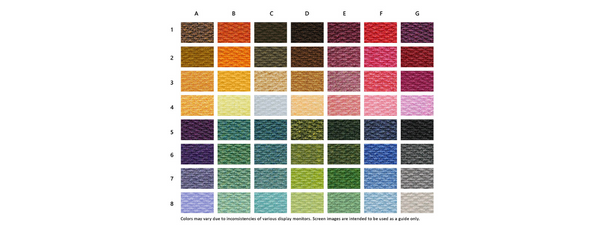 Image of the 56 colour options for your custom design available for the new Print Berber Logo Mat.
