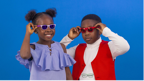 Children wearing sunglasses