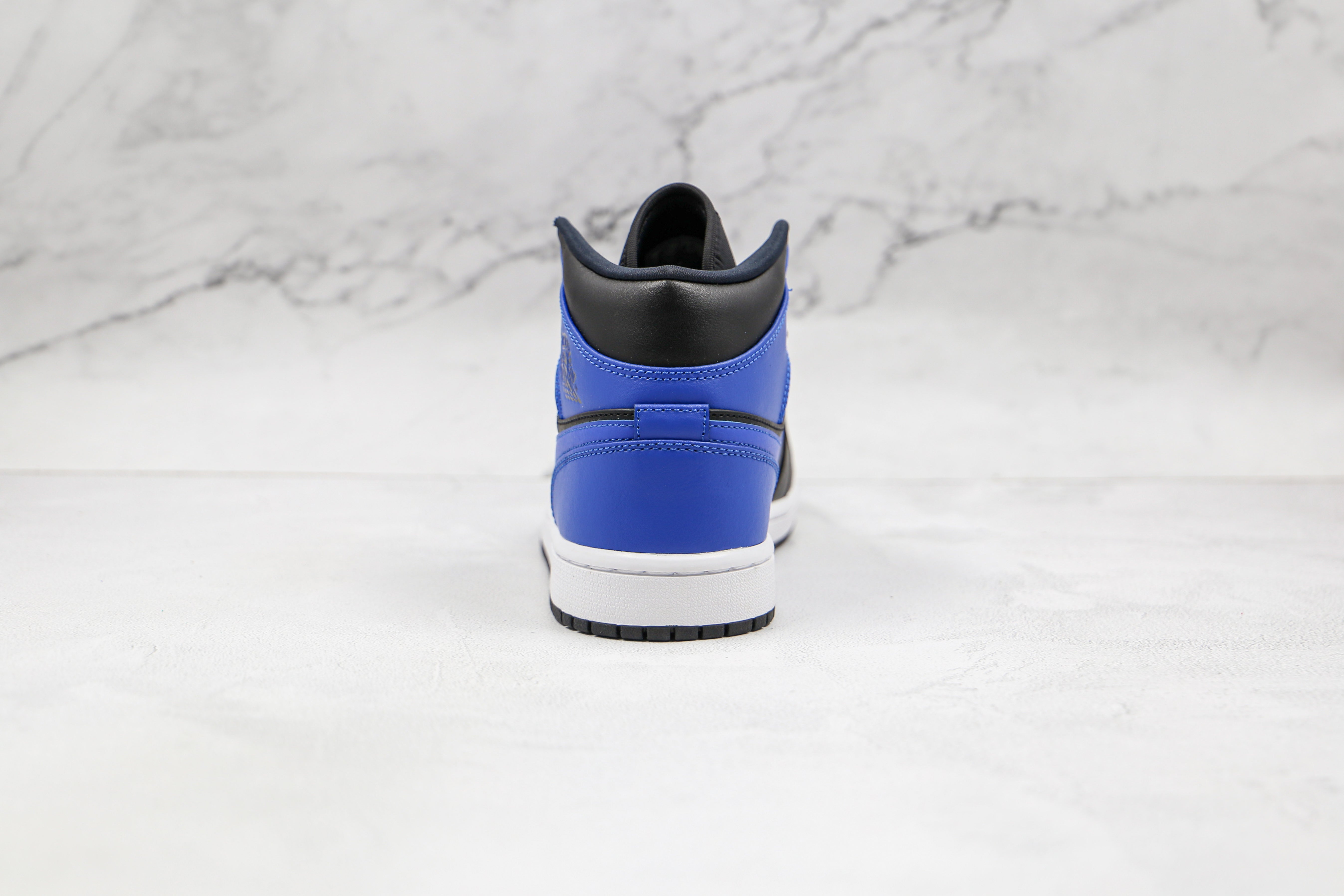 Jordan 1 Mid Hyper Royal Tumbled Leather 554724-077 Sneakers