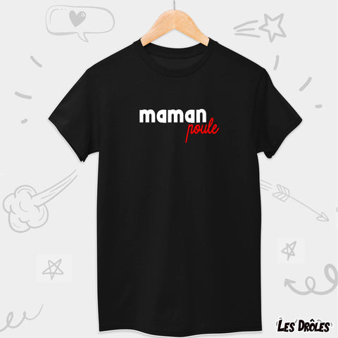T-shirt Maman Poule noir femme drôle