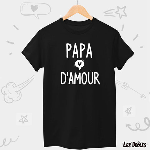 Gros plan sur le design doux et affectueux du t-shirt "Papa d'Amour"