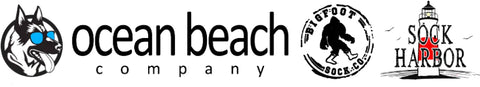 Ocean Beach, Bigfoot Socks and Sock Harbor Logos