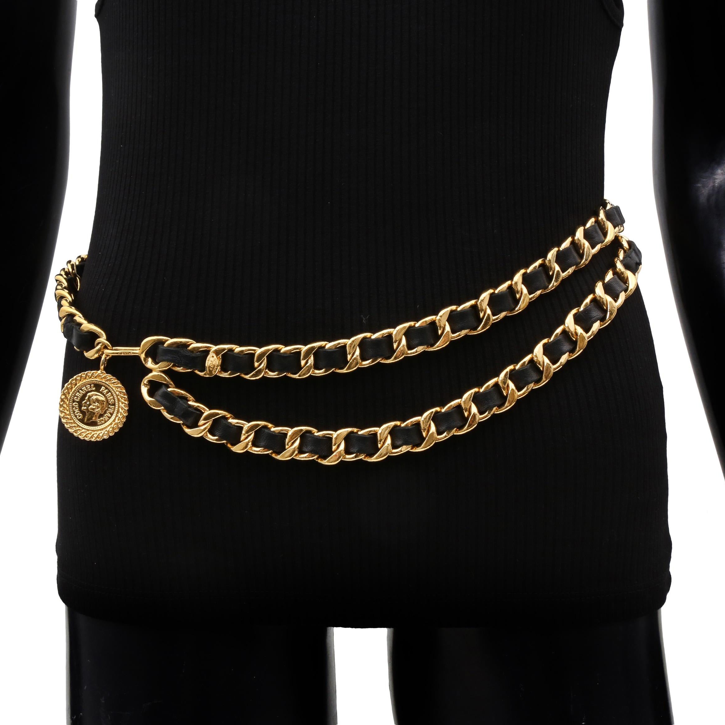 Chanel SilverBlack Chain Belt With CC  Labellov  Buy and Sell Authentic  Luxury