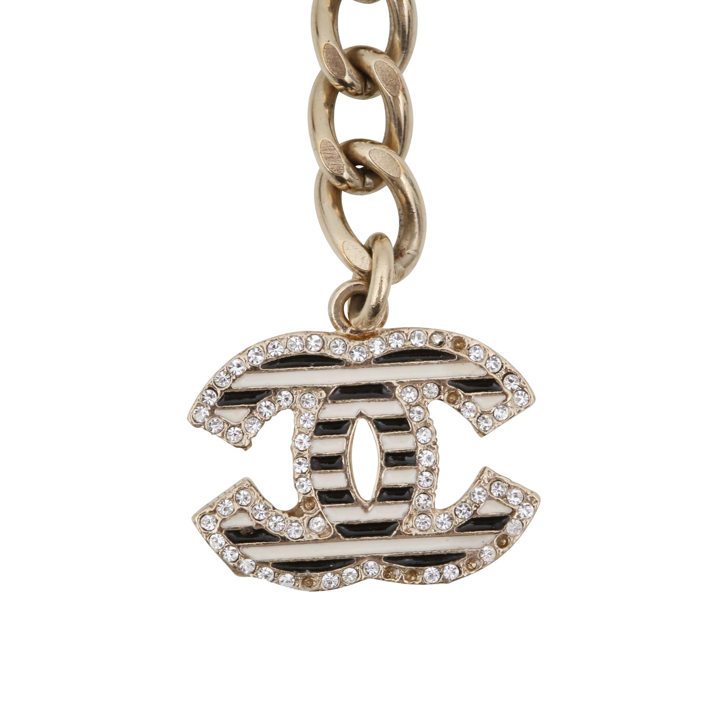 Chanel Chanel Silver Tone Chain Belt CC Logo and charm