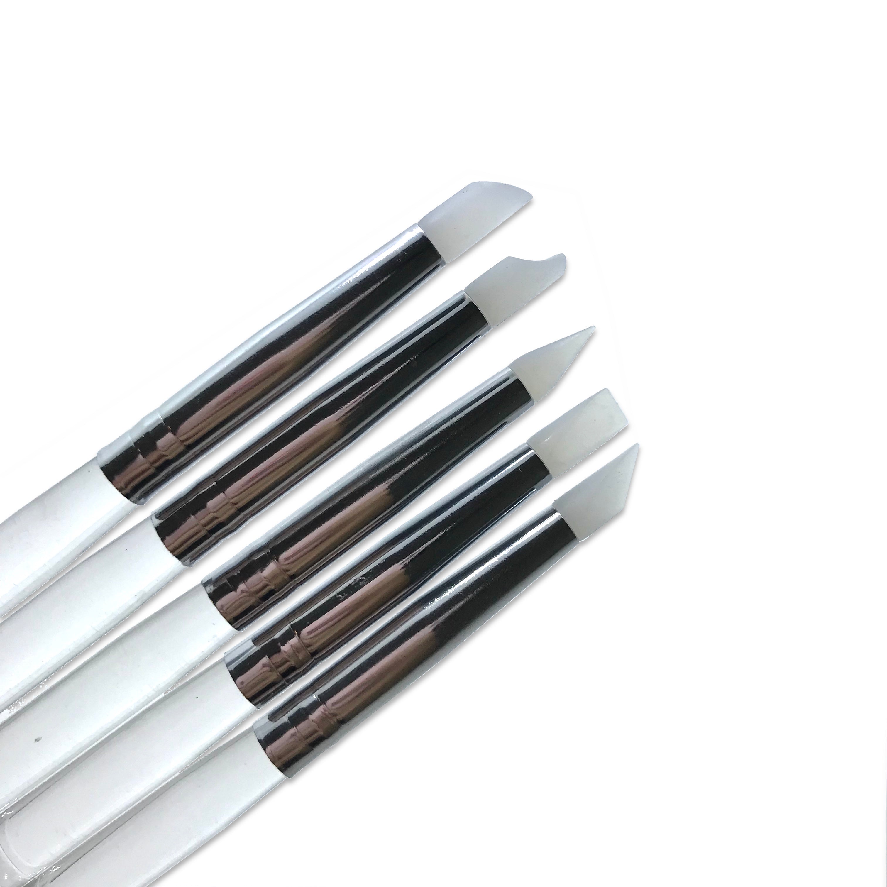 Easy-Daub Pigment Silicone Nail Brush Applicator Sticks Reusable Manicure  Tool