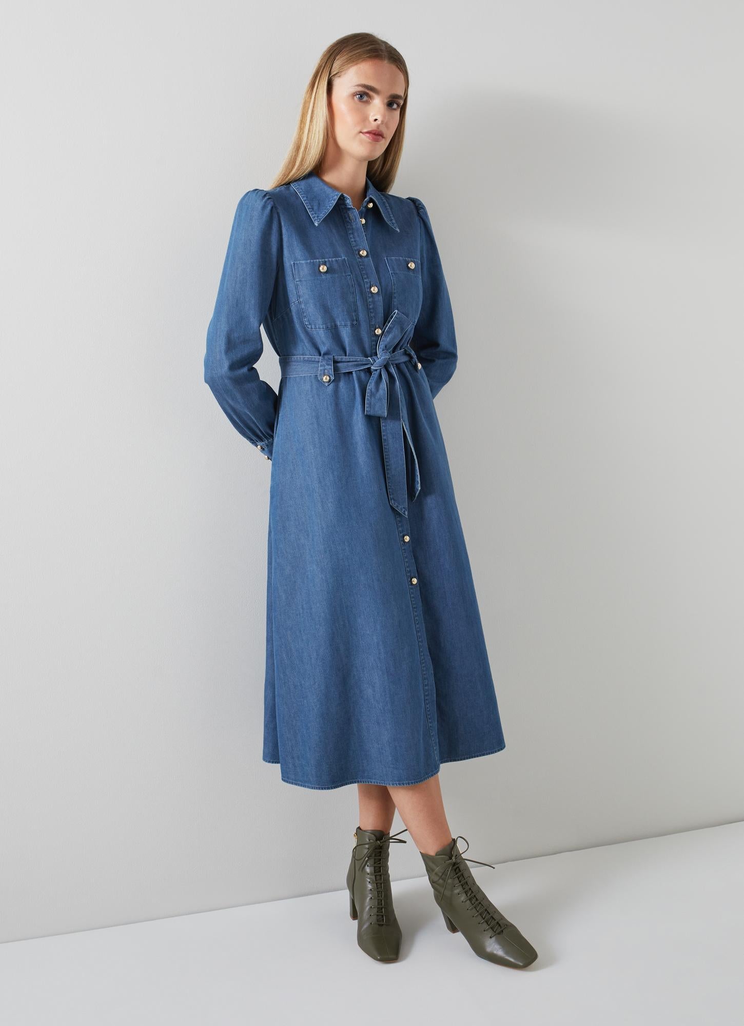 LK Bennett | Sisi Denim Cotton-Tencel Shirt Dress | LK Borrowed