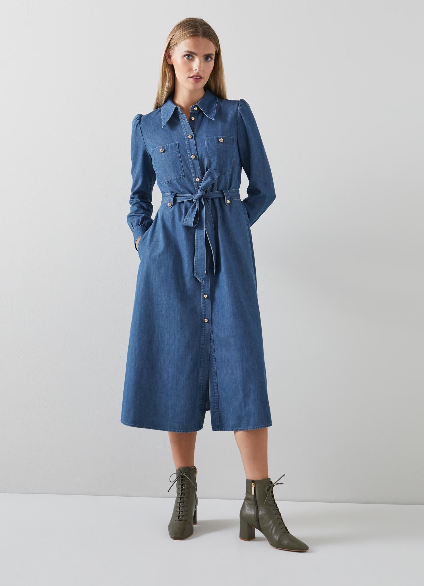 LK Bennett | Sisi Denim Cotton-Tencel Shirt Dress | LK Borrowed