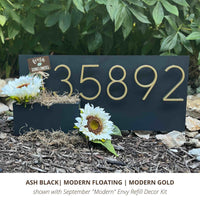 BLACK HORIZONTAL MODERN NUMBER CUSTOM HOUSE SIGN | Custom Gift