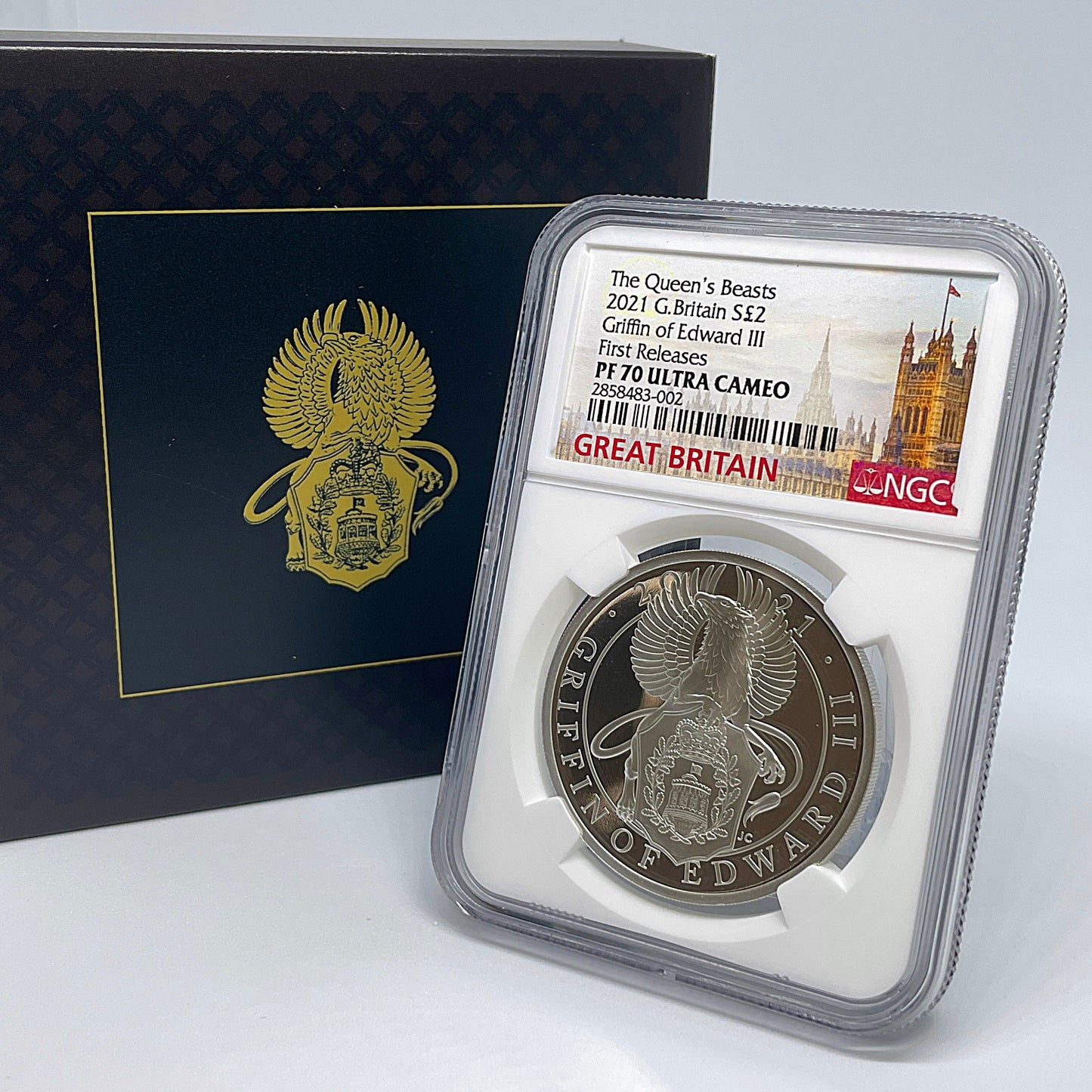 2021 セントヘレナスリーグレイセス復刻試鋳 £5銀貨 NGC PF69UC②