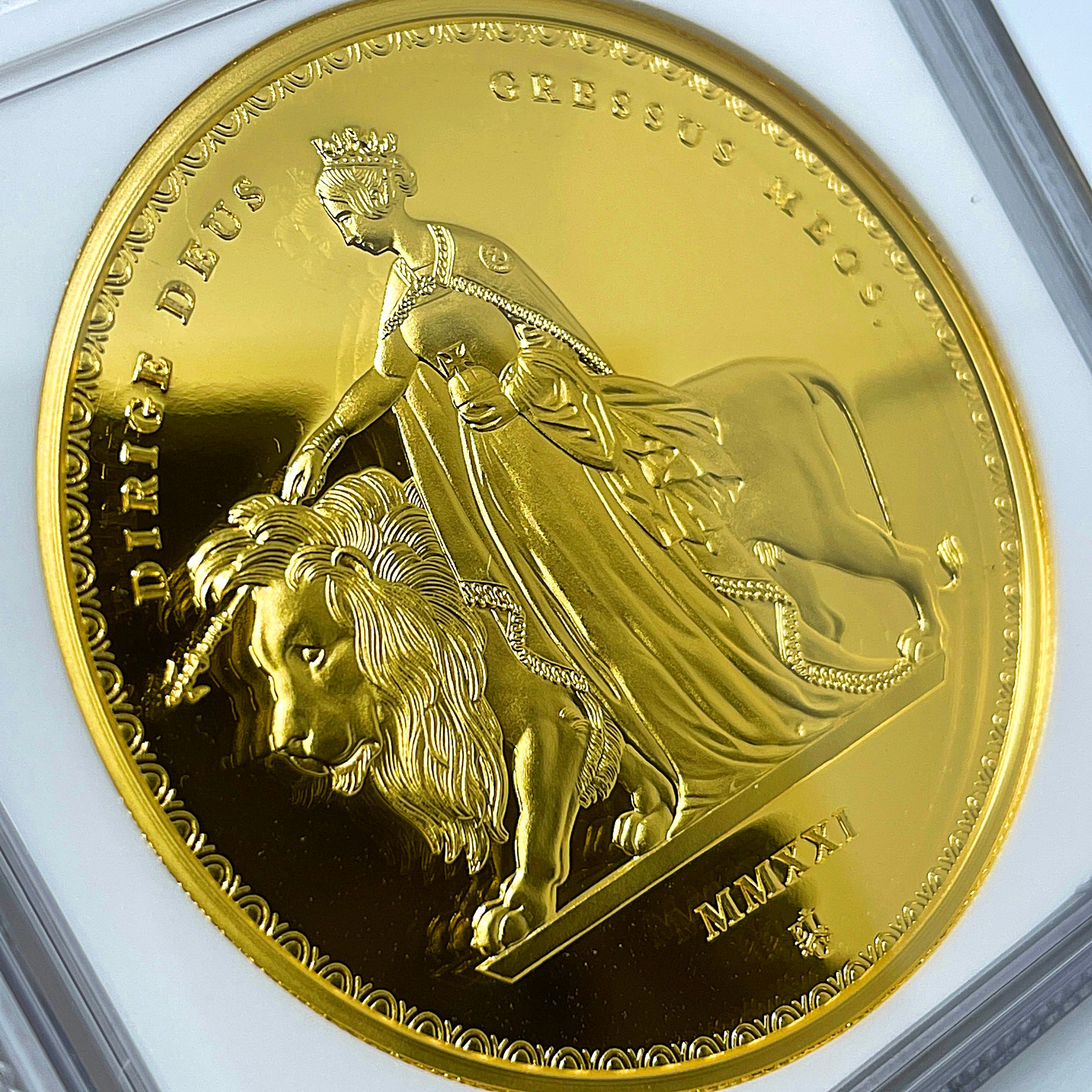 2021 ウナライオン 1oz £1 ゴールドプレート銀貨 NGC PF70UC