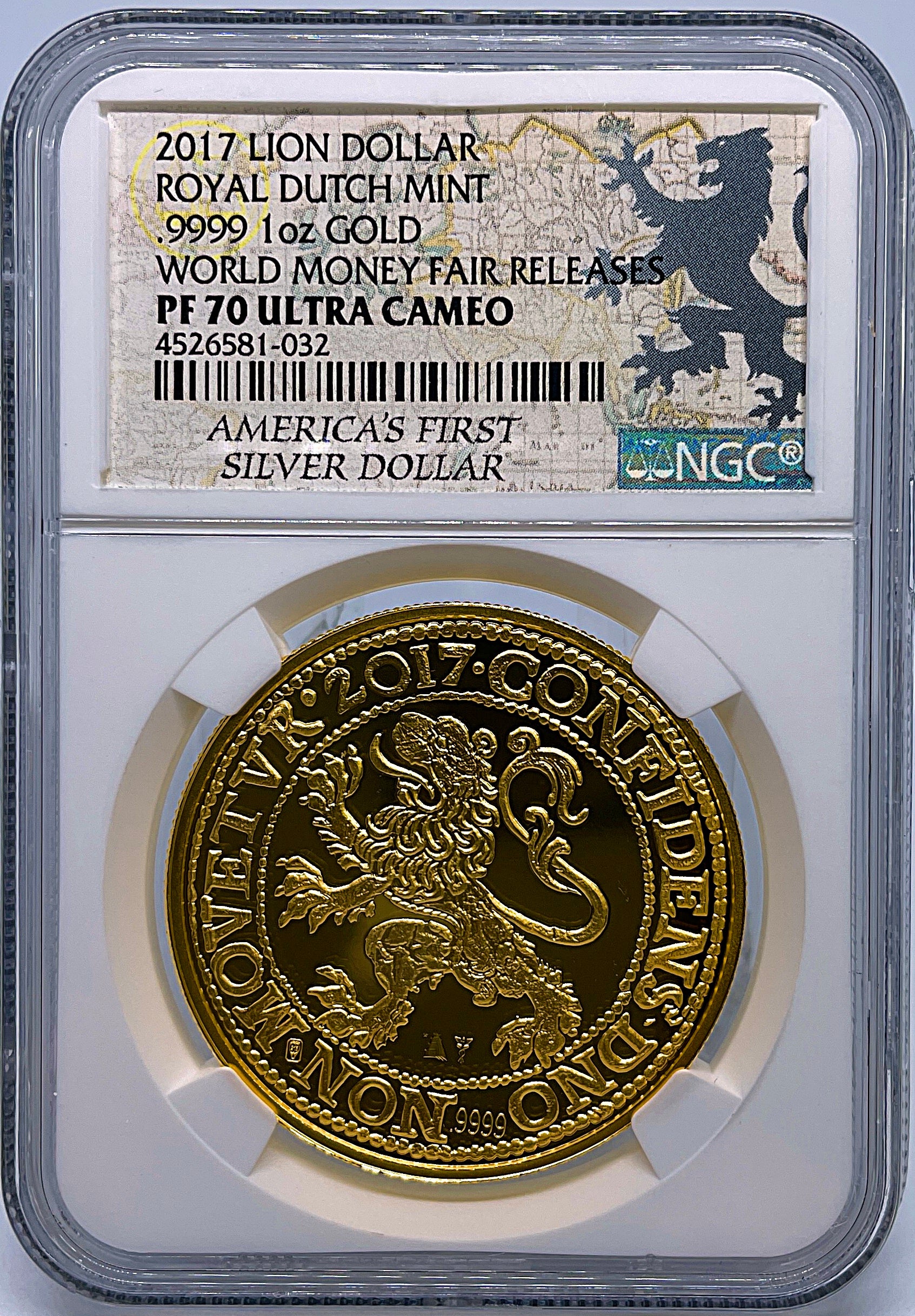 元箱と保証書が付属していますゴールドルテニウム・ライオンコイン (2022年) 500枚限定品 ニウエ