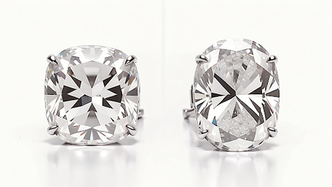 Cushion Cut and Oval-Shaped Diamond Studs