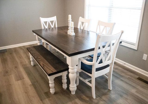 Hand crafted farmhouse dining table