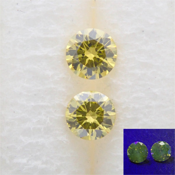 帯電防止処理加工 グリーンダイヤモンド Light Yellow Green 0.061ct