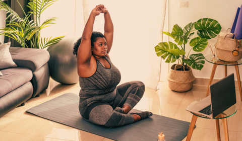 Woman Doing Yoga At Home