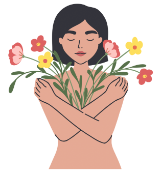 Illustration Of Woman With Flowers To Represent Sexual Pleasure And Wellbeing
