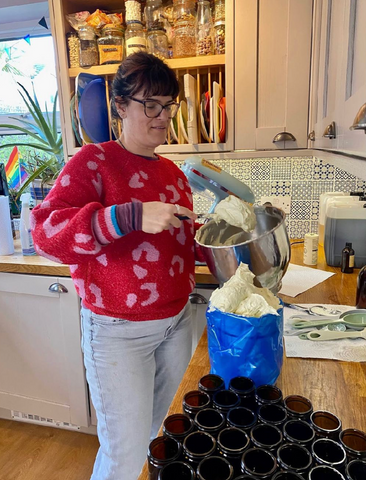 Woman Making Skincare In Kitchen