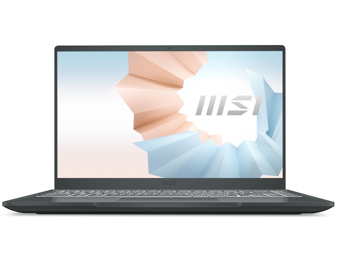  MSI Modern 14 B11M-001CA 14" FHD IPS 1920 x 1080 Intel i7-1165G7 2.8GHz 8GB 512GB SSD Intel Iris Xe Graphics Windows 10 