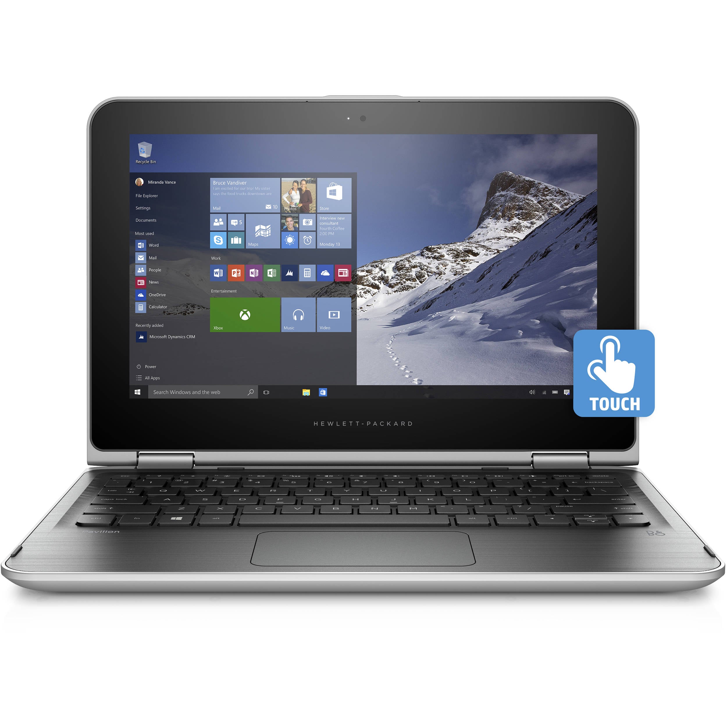  HP Pavilion x360 13-s120nr 13.3" IPS Touch Laptop, Intel i3-6100u 2.3GHz, 4GB memory 500GB HDD Windows 10 