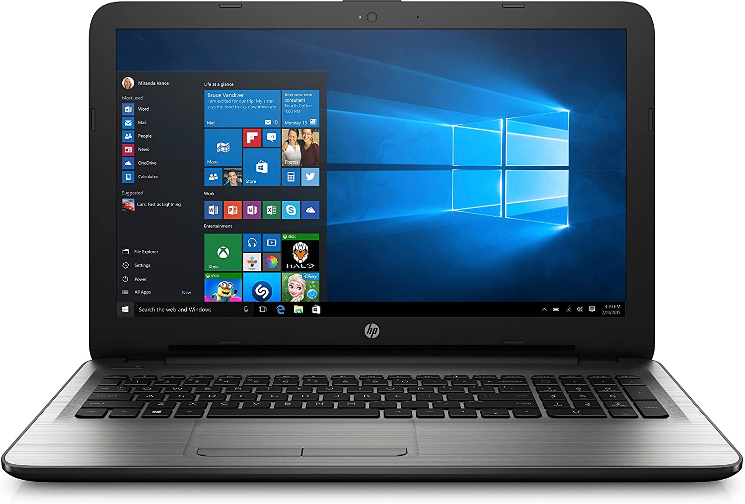  HP 15-BA053NR 15.6" HD Laptop AMD A10-9600P 2.4GHz 8GB DDR4 1TB HDD Radeon R5 W10 