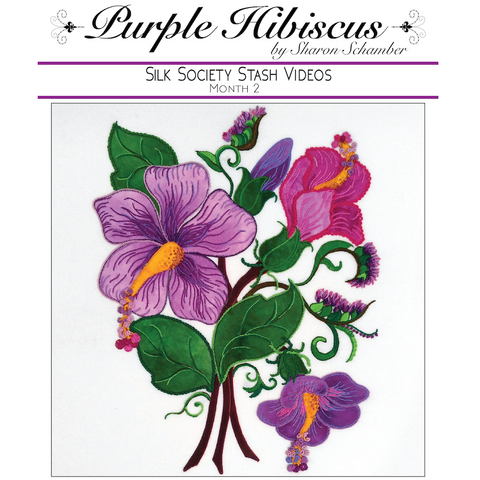Purple Hibiscus hand embroidery video tutorial