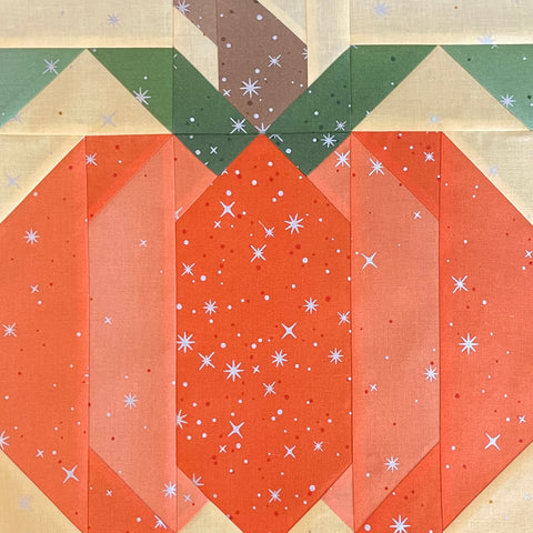 Pumpkin Quilt Block with Ombre 