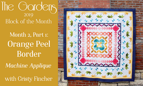 The Gardens BOM - orange peel applique blocks