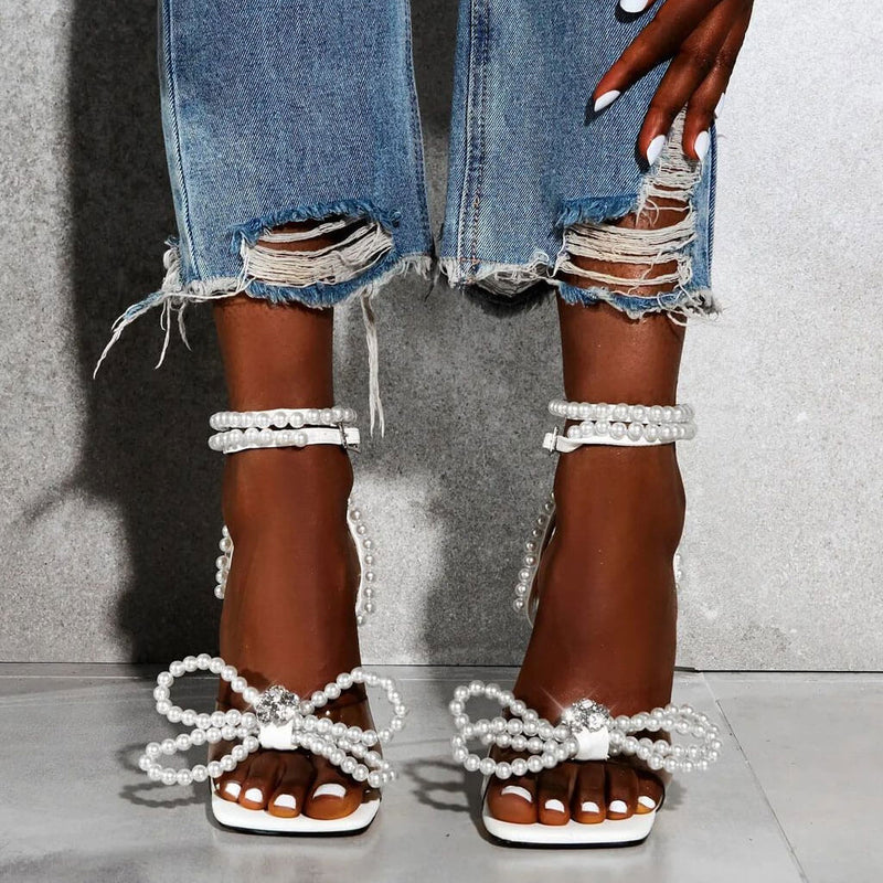 embellished clear sandals