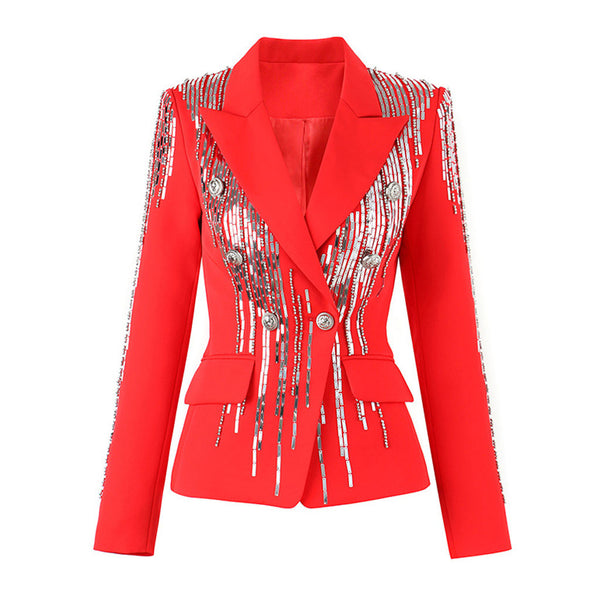 Polyester Multicolor Rhinestone Tassel Suit Jacket Women's Long Sleeve  Notched Lapel at Rs 8500 in New Delhi