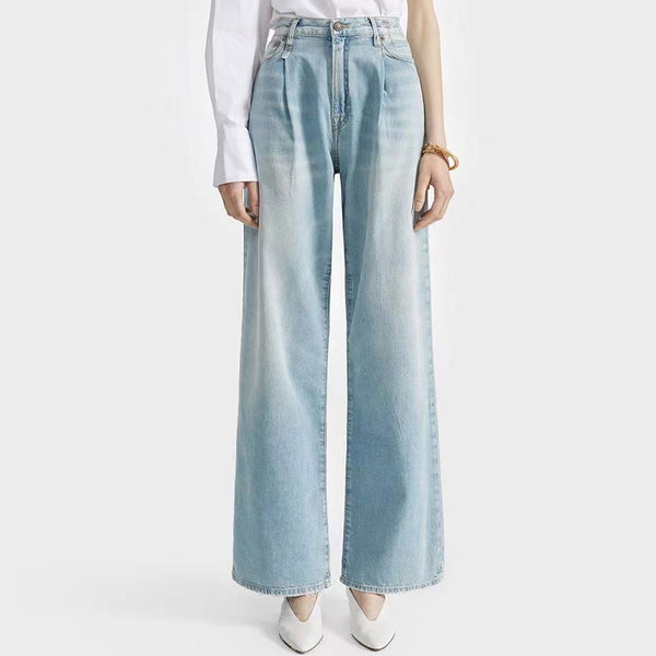 Unique High Waist Flare Wide Leg Mini Denim Shorts - Light Blue – Luxedress