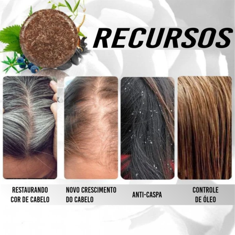 Barra de Shampoo para Escurecimento de Cabelos brancos 100% Natural - Compre 2 Leve 3 Eletroflix