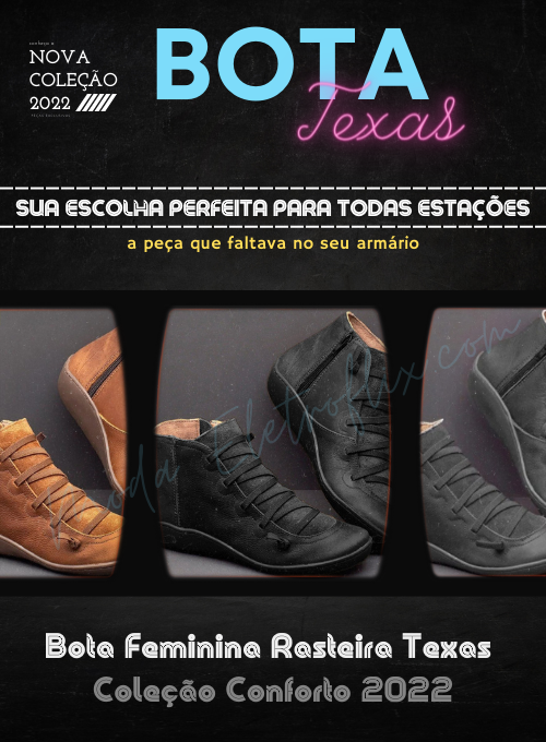 Bota Feminina Confortável Rasteira Texas - Coleção 2022