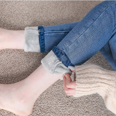 Calça Jeans Forrada em Lã Feminina Impermeável - TermicPants