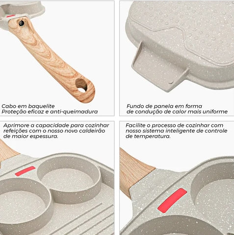 Frigideira Antiaderente 4 em 1 com Medidor de Temperatura - UltraChef