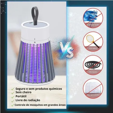 Luminária Ultrassônico Armadilha Mosquitos e Insetos -ChoqueLed