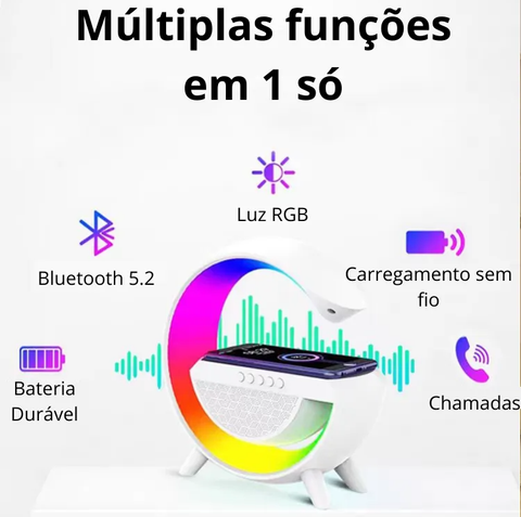 Luminária e Caixa de Som com Carregador de Indução G-Song