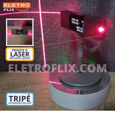 Nível a Laser com Medidor de Esquadro, Prumo e Ângulo Digital - DigitalPRO Eletroflix