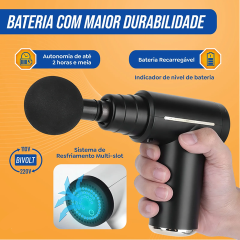 Pistola de Massagem Portátil à Bateria - MassageX