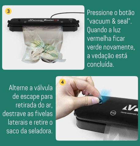 Seladora a Vácuo Portátil para Alimentos - VedaCook