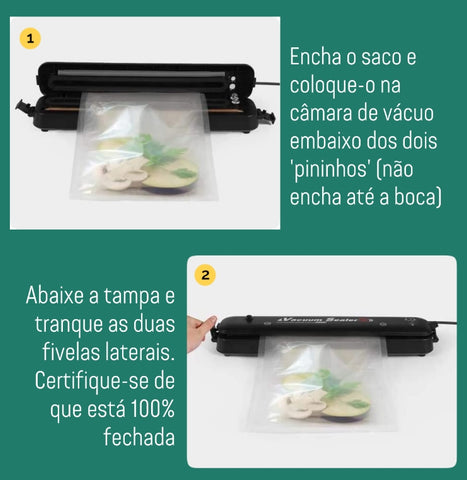 Seladora a Vácuo Portátil para Alimentos - VedaCook