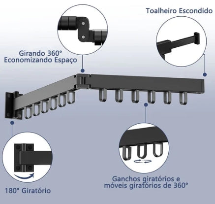 Varal Retrátil Compacto Zigzag