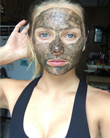 woman with mud mask