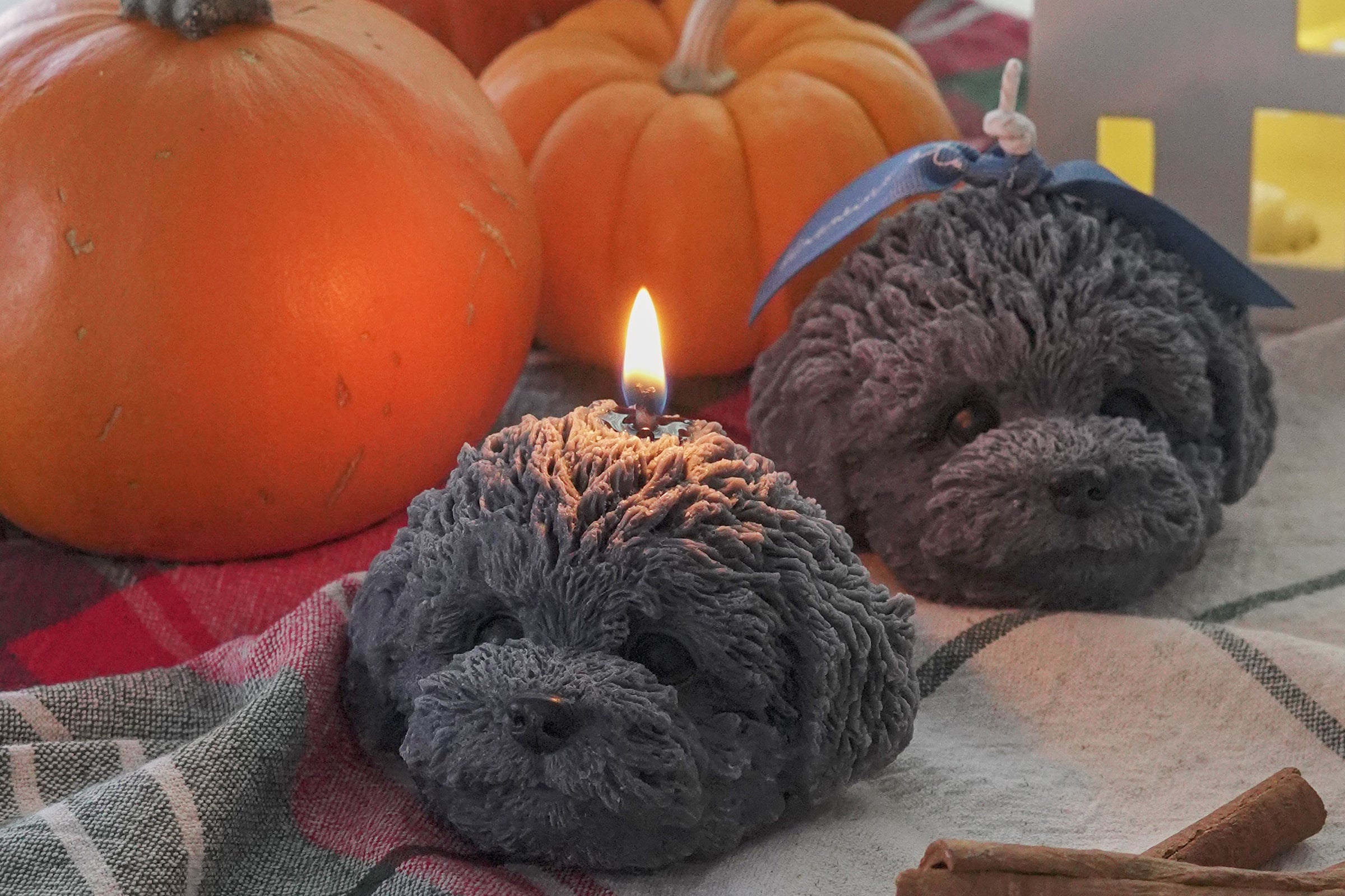gray poodle candles
