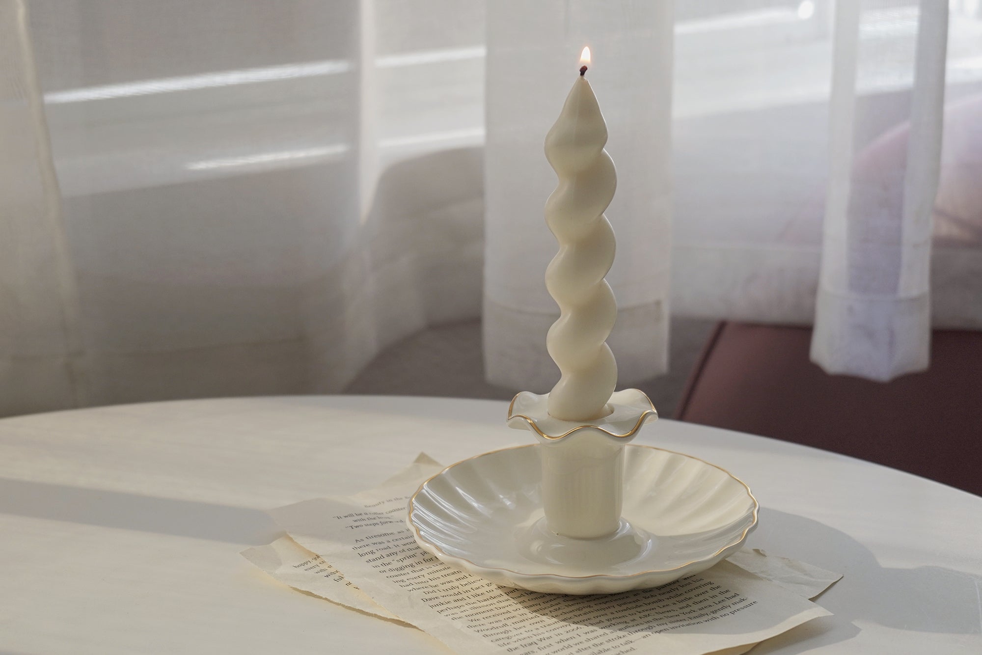 French Ruffle Candle Holder