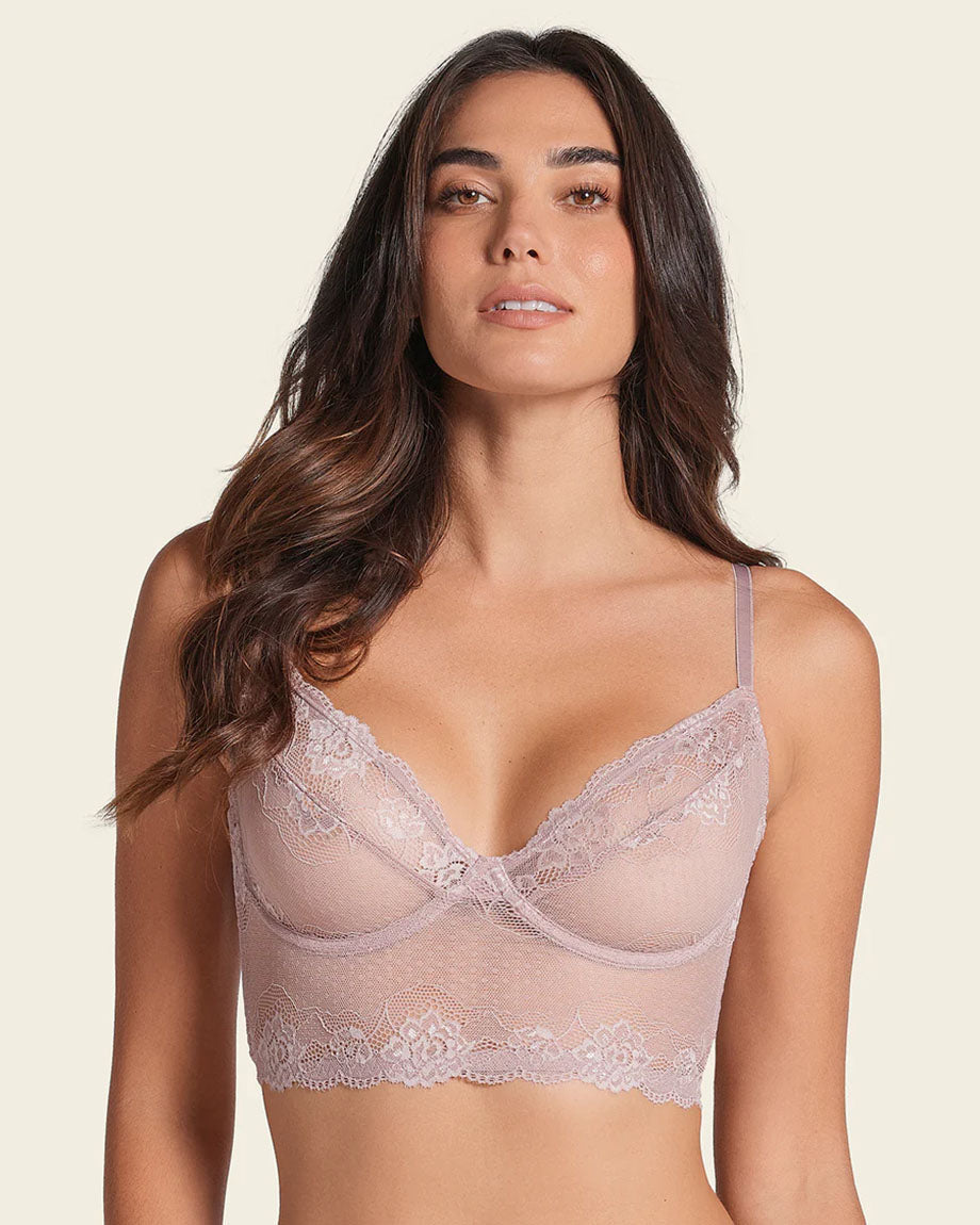 all sheer lace bustier bra