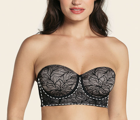 Plus Size Cut Out Longline Balconette Bra | Converts to Strapless