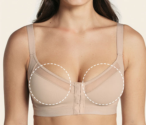 Comfortable Front Closure Posture Corrector Bra with Contour Cups -  Wireless Bras for Women