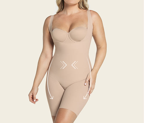 TrueShapers 1221 Power Slimmed Mid-Thigh Body Shaper Color Beige – D.U.A.