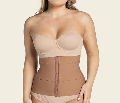 3-Belt Custom Waist Cincher with Lumbar Support - Nude