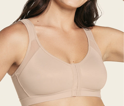 Leonisa Front Closure Posture Corrector Full Coverage Bra - Wireless Back Support  Bras for Women Beige : : Clothing, Shoes & Accessories